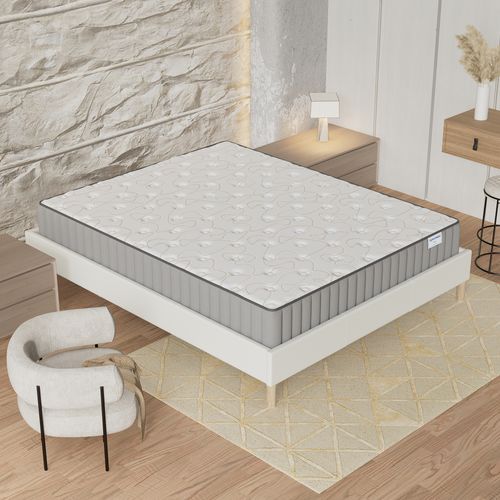 Ensemble 140x190 cm, sommier + matelas mousse, ép.22cm à mémoire de forme