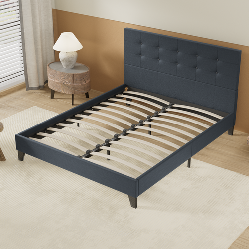 Lit 140x200 cm avec Tête de Lit Simili-cuir Noir