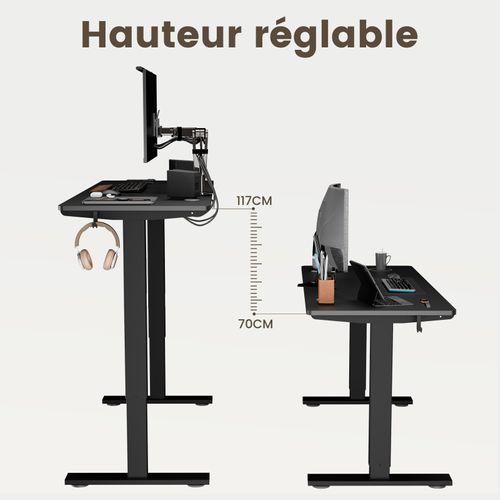Bureau Assis Debout 60 X 140 Cm, Fonction Mémoire Et Anti-collision,bureau Réglable 70-117cm