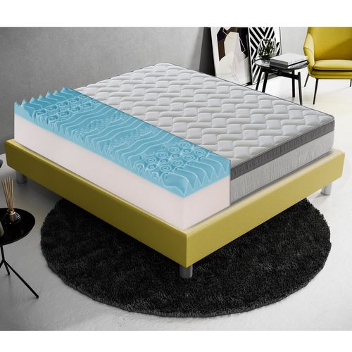 Matelas Mousse 180x200 - Accueil Mémoire De Forme - Hauteur 25 Cm - Housse Amovible - Modèle Plus