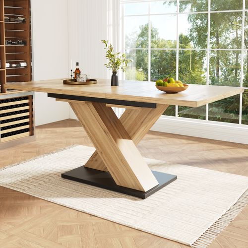 Table Extensible Téléscopique 119-158,5x80 Cm, Bois, Avec Plaques D'extension, Pour Cuisine
