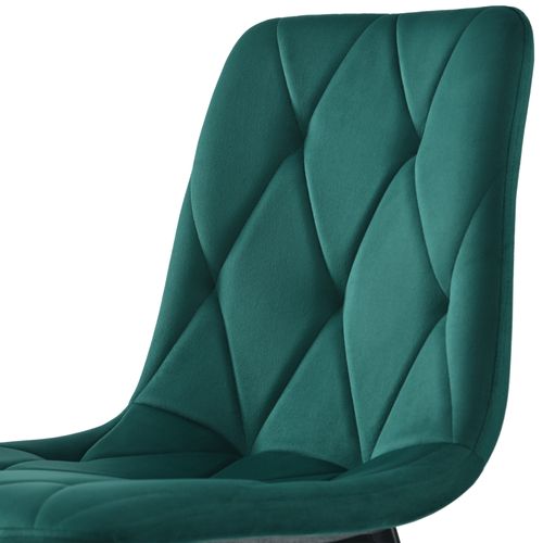 Ensemble Table Et Chaises (5 Pièces), Table Marbre Hexagonale, 4 Chaises Velours Vert, Vert