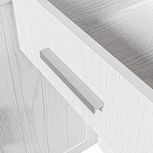 Buffet Haut 114x40x190 Cm En Bois Blanc Avec Étagères, Idéal Pour Salon Et Salle à Manger