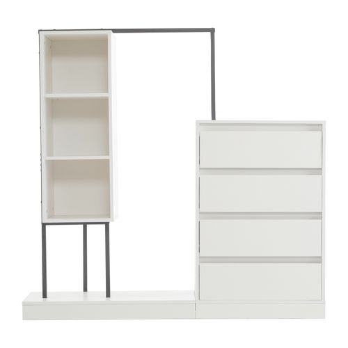 Commode, Armoire à Vêtements, Étagère à Vêtements, Blanc, B140/w40/h135 Cm