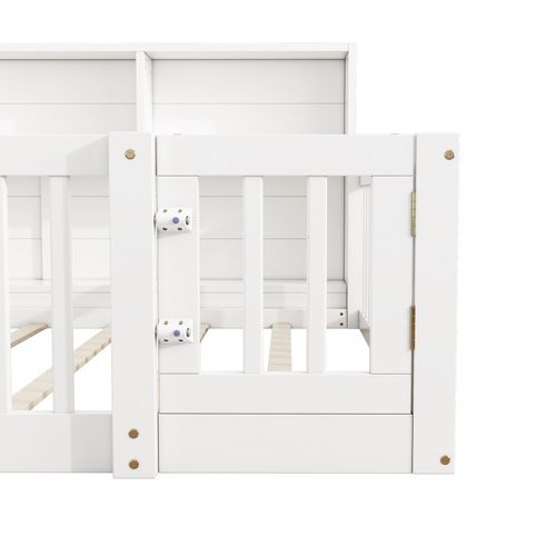 Lit De Jour 140*200 Cm, Canapé-lit, Rangement, Sommier à Lattes, Bois De Pin, Blanc