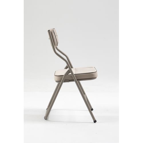 Chaises Pliantes Métal Et Tissu 2 Pièces Avec Coussin, Pliables Et Portables,  Kaki