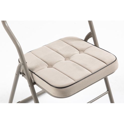 Chaises Pliantes Métal Et Tissu 2 Pièces Avec Coussin, Pliables Et Portables,  Kaki