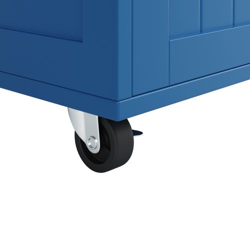 Îlot Cuisine Moderne 102×45×92cm Mdf Bois Avec Étagères Et Placards, , Bleu