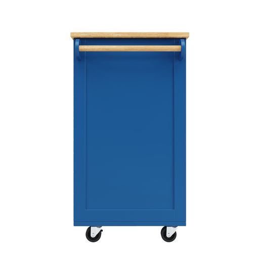 Îlot Cuisine Moderne 102×45×92cm Mdf Bois Avec Étagères Et Placards, , Bleu