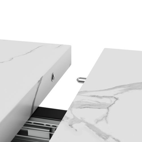 Ensemble Repas Métal 140×80 Cm Table Extensible Avec 4 Chaises ,noir