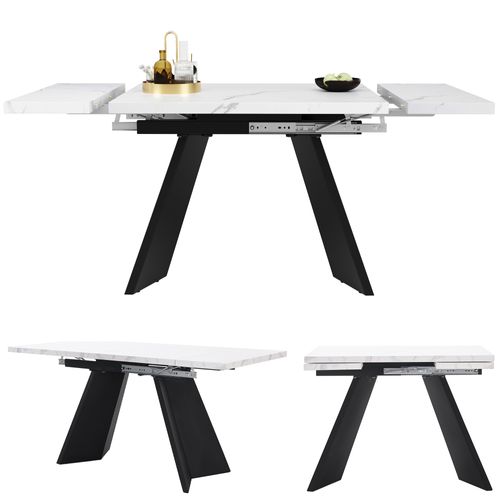 Table Télescopique 99-159x74 Cm, Extensible, Pour Bureau Et Salon, Pieds Plats