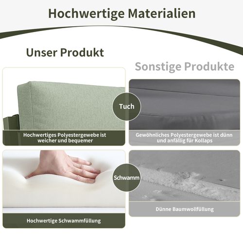 Salon De Jardin Corde Verte Métal 4 Pièces Table Verre, Pieds Réglables, Coussins