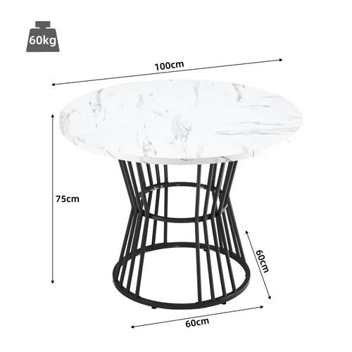 Ensemble Table à Manger Mdf Blanc Métal Noir 5 Pièces Avec 4 Chaises Velours Noir