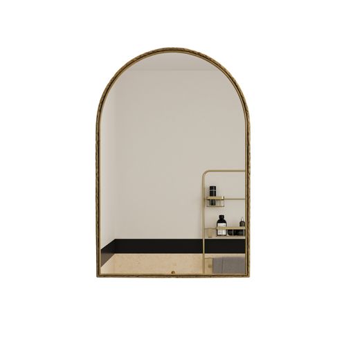 Miroir Arqué, Miroir De Mur En Métal, Miroir De Salle De Bain Et Décor Mur, Doré