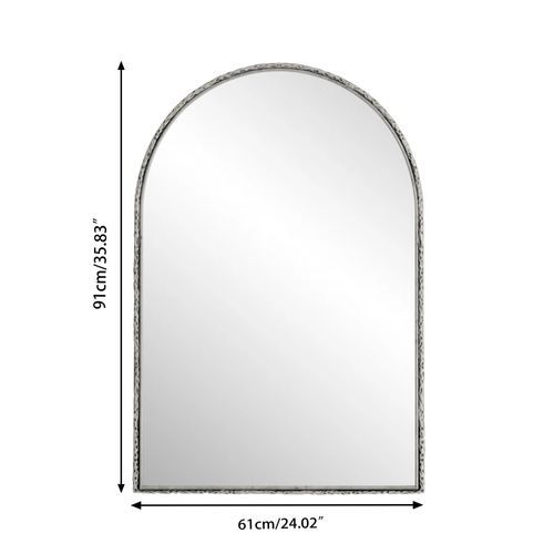 Miroir Arqué, Miroir Mural Pour Salle De Bain, Miroir Décoratif En Argent
