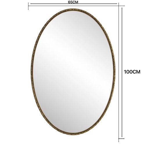 Miroir Ovale En Fer, Effet Antique, Murale, Convient à Salle De Bain, Chambre, Salon, Doré