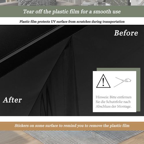 Table Basse Carrée Noire 70×70×36 cm, Style Techno, LED Multicolores, 45 kg Max