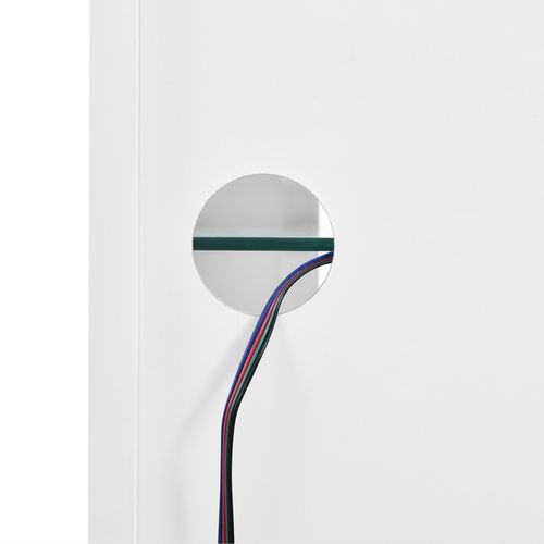 Vitrine LED 16 Couleurs, Portes Transparentes, H160cm×l45cm×p35cm, Blanc