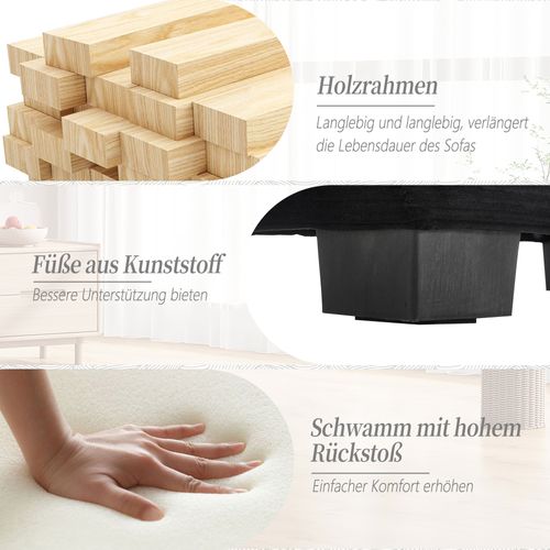 Canapé Fixe Doubles Modernes En Tissu Simple Avec Lit Gigogne, Noir