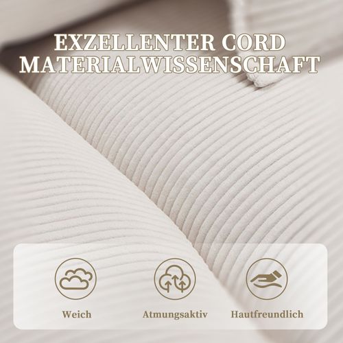 Canapé Fixe Moderne En Tissu Et Mousse, Confortable Et Spacieux, Beige