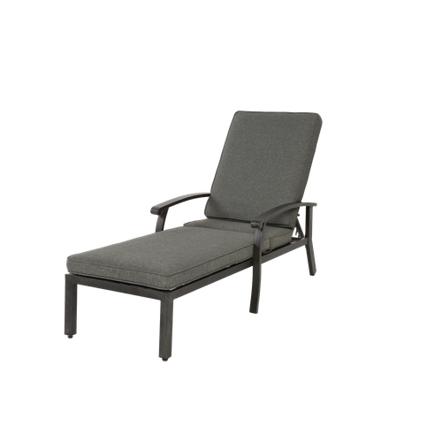 Chaise Longue En Aluminium Résistant à La Rouille Avec Coussin En Coton, Réglable, Gris