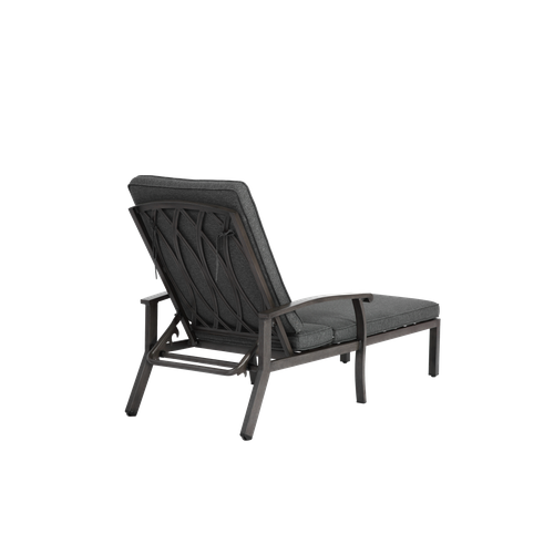 Chaise Longue En Aluminium Résistant à La Rouille Avec Coussin En Coton, Réglable, Gris