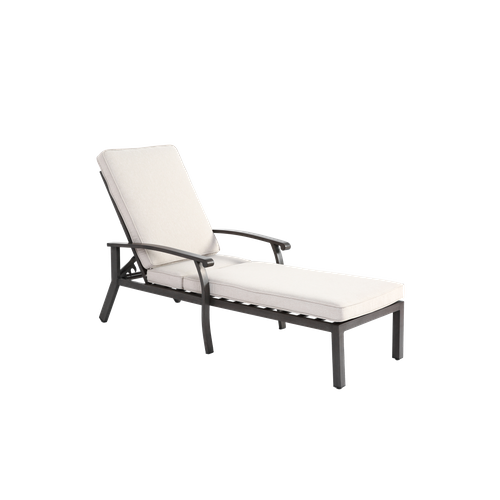 Chaise Longue Lounge En Aluminium Résistant à La Rouille Avec Coussin En Coton, Adjustable, Beige