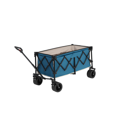 Chariot De Plage Pliable, Capacité 220lbs, Avec Grandes Roues, Bleu, Pour Utilisation Extérieure