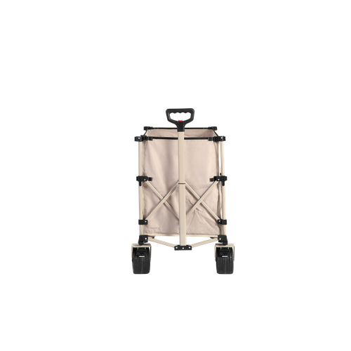 Chariot De Plage Pliable, Capacité 220lbs, Avec Grandes Roues, Beige, Pour Utilisation Extérieure