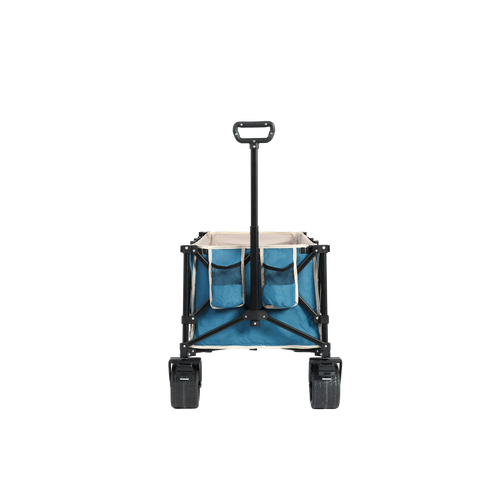 Chariot Pliable, Capacité 220lbs, Avec Roues Tout Terrain, Bleu, Pour Jardin Et Plage