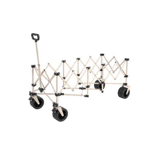 Chariot Pliable, Capacité 220lbs, Avec Roues Tout Terrain, Beige, Pour Jardin Et Plage