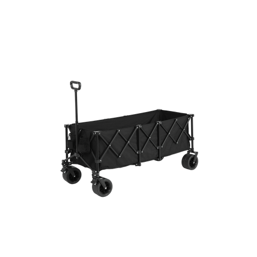 Chariot Pliable, Capacité 220lbs, Avec Roues Tout Terrain, Noir, Pour Jardin Et Plage