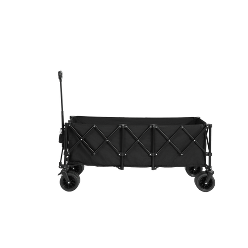 Chariot Pliable, Capacité 220lbs, Avec Roues Tout Terrain, Noir, Pour Jardin Et Plage