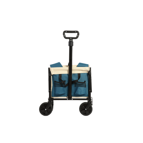 Chariot Pliable Léger, Avec Roues, Pour Courses Et Camping, Capacité Grande, Bleu