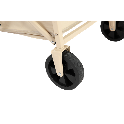 Chariot Pliable Léger, Avec Roues, Pour Courses Et Camping, Capacité Grande, Beige