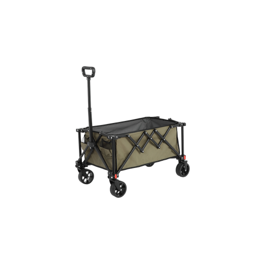 Chariot Pliable Tout Terrain, Avec Roues, Robuste, Vert Armée, Pour Camping Et Jardin