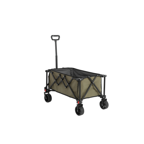 Chariot Pliable Tout Terrain, Avec Roues, Robuste, Vert Armée, Pour Camping Et Jardin