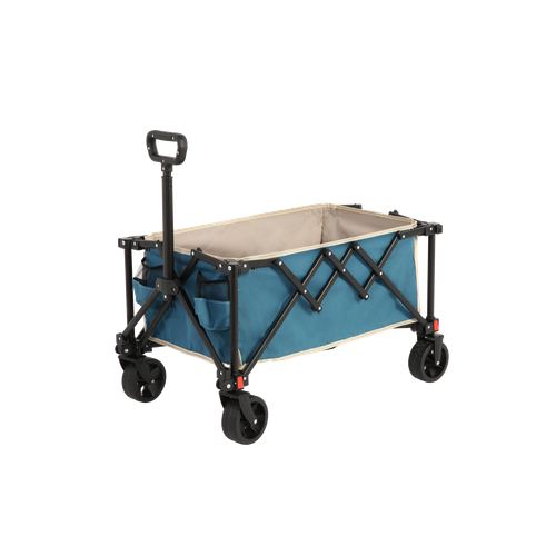 Chariot Pliable Tout Terrain, Avec Roues, Robuste, Bleu, Pour Camping Et Jardin