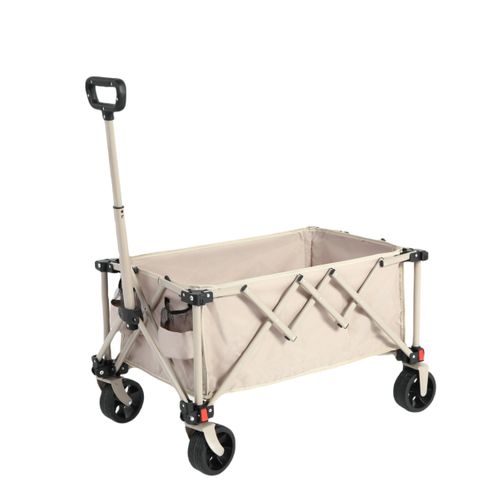 Chariot Pliable Tout Terrain, Avec Roues, Robuste, Beige, Pour Camping Et Jardin