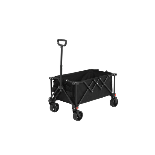 Chariot Pliable Tout Terrain, Avec Roues, Robuste, Noir, Pour Camping Et Jardin