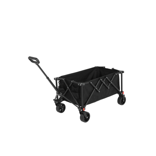 Chariot Pliable Tout Terrain, Avec Roues, Robuste, Noir, Pour Camping Et Jardin
