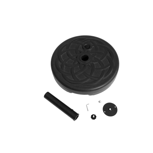 Base De Parapluie En Béton Lourd Avec Une Finition En Métal, Gris