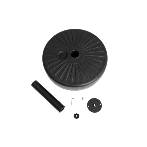 Base De Parapluie En Béton Lourd Avec Une Finition En Métal, Gris