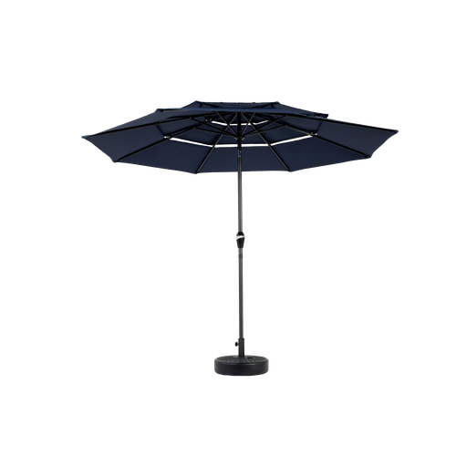 Parasol Double Face Rectangulaire 4,5 m Avec Manivelle Pour Extérieur ,bleu Marine