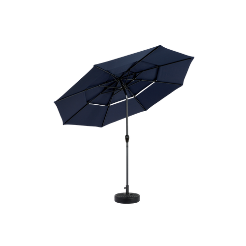 Parasol Double Face Rectangulaire 4,5 m Avec Manivelle Pour Extérieur ,bleu Marine