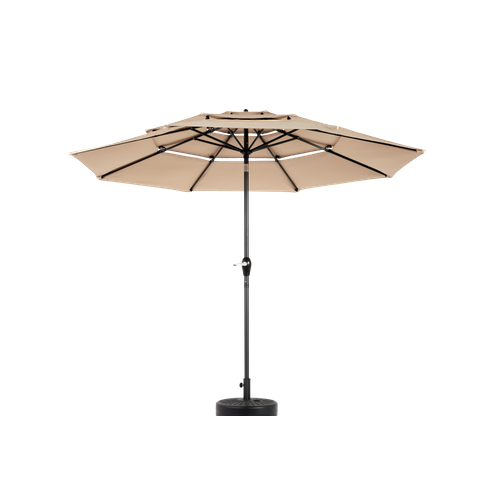 Parasol Double Face Rectangulaire 4,5 m Avec Manivelle Pour Extérieur ,kaki
