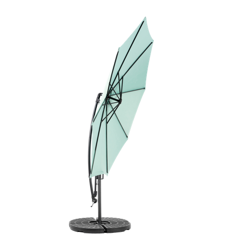 Parasol Double Face Rectangulaire 4,5 m Avec Manivelle Pour Extérieur ,vert Clair