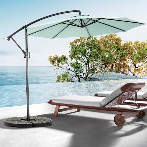 Parasol Double Face Rectangulaire 4,5 m Avec Manivelle Pour Extérieur ,vert Clair
