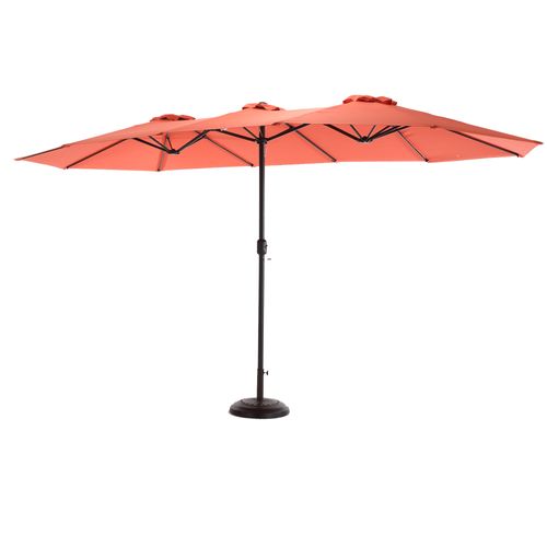 Parasol Double Face Rectangulaire 4,5 m Avec Manivelle Pour Extérieur ,orange