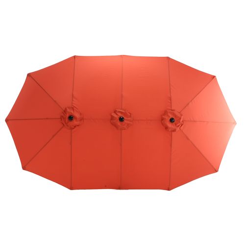 Parasol Double Face Rectangulaire 4,5 m Avec Manivelle Pour Extérieur ,orange